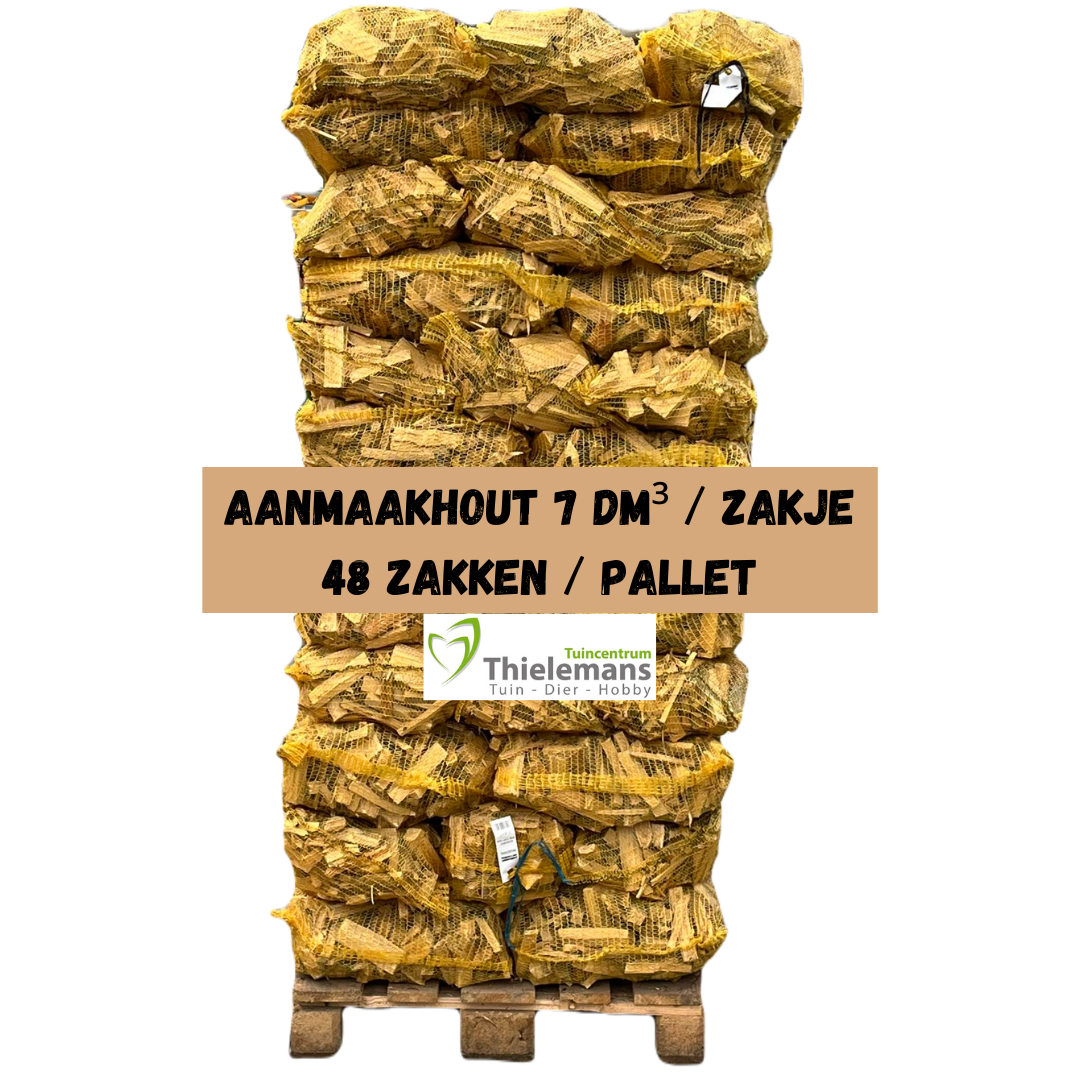 Afbeelding van Aanmaakhout in zakken van 7 dm³, 48 zakken/pallet