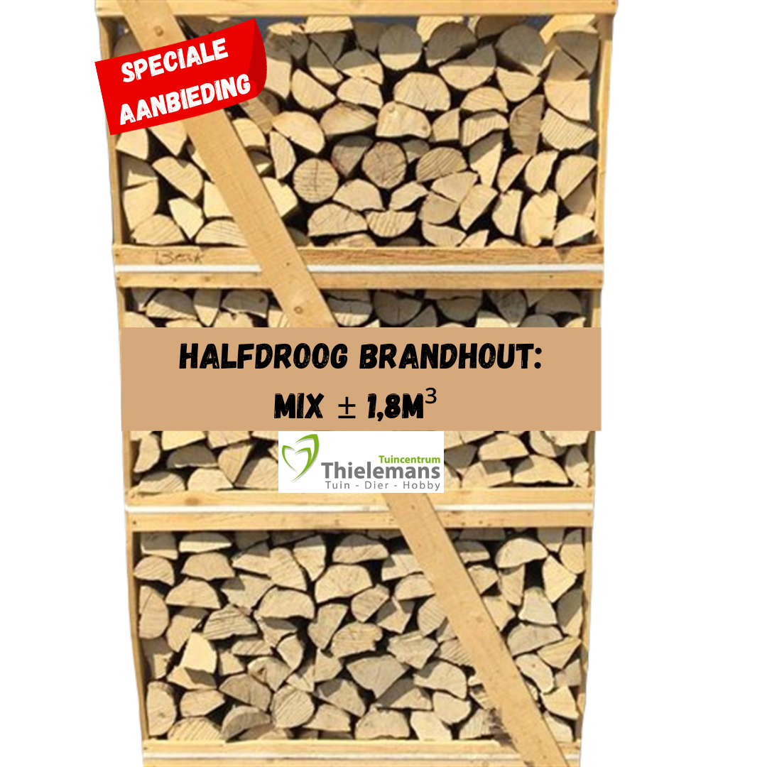 Afbeelding van Brandhout: Halfdroge hardhout mengeling ± 1,8 m³