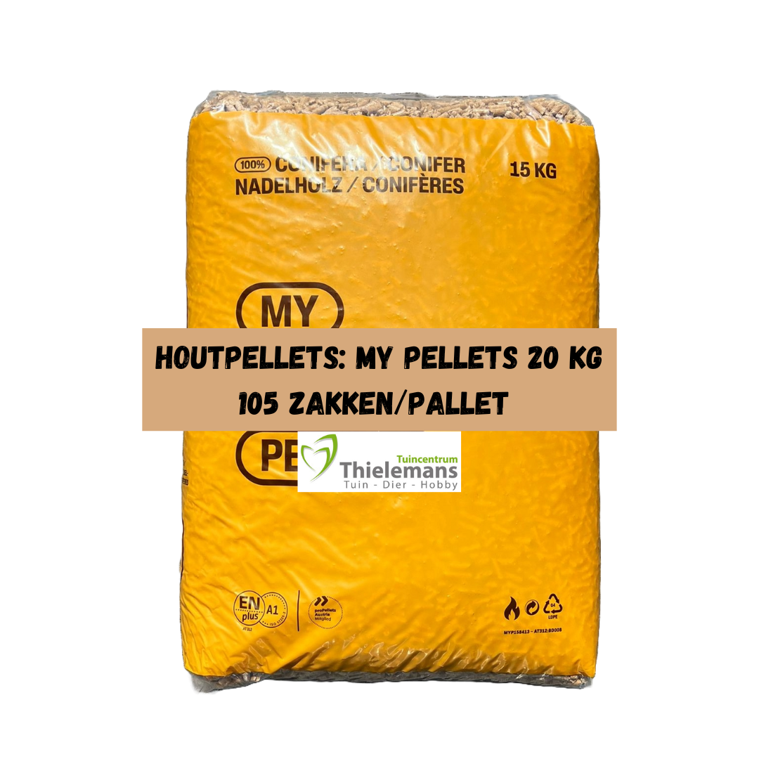 Afbeelding van Houtpellets: My pellets 15 kg; 84 zakken/pallet