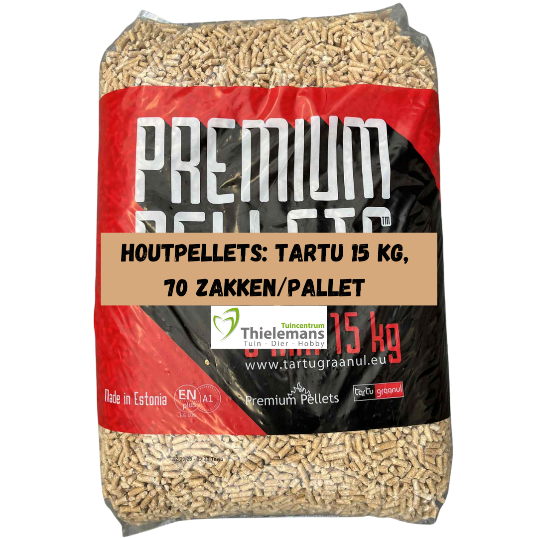 Afbeelding van Houtpellets: Tartu premium pellets 15 kg; 70 zakken/pallet